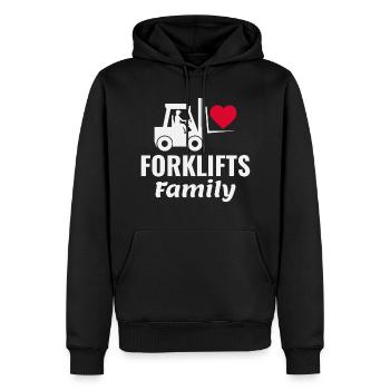 Famille de caristes et de conducteurs d’équipement lourd - Sweat à capuche Premium bio Homme - noir - Devant - Nico (187cm)