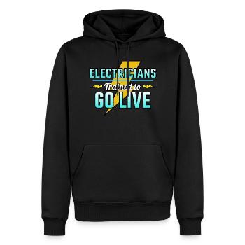 Électricien Humour Technicien électricien Ingénieur - Sweat à capuche Premium bio Homme - noir - Devant - Nico (187cm)