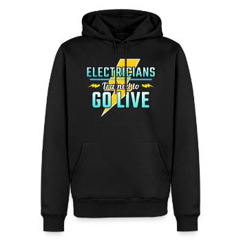 Électricien Humour Technicien électricien Ingénieur - Sweat à capuche Premium bio Homme - noir - Devant - Nico (187cm)