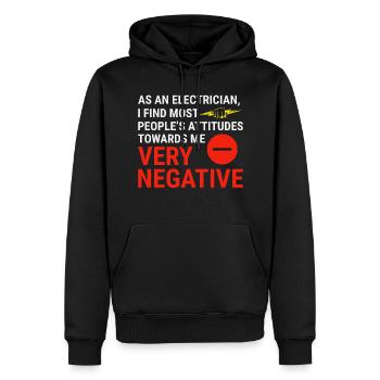 Électricien Humour Technicien électricien Ingénieur - Sweat à capuche Premium bio Homme - noir - Devant - Nico (187cm)