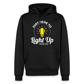 Électricien Humour Technicien électricien Ingénieur - Sweat à capuche Premium bio Homme - noir - Devant - Nico (187cm)