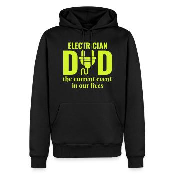 Elektriker Papa Elektrotechniker Vatertag - Männer Premium Bio Hoodie - Schwarz - Vorne - Nico (187cm)