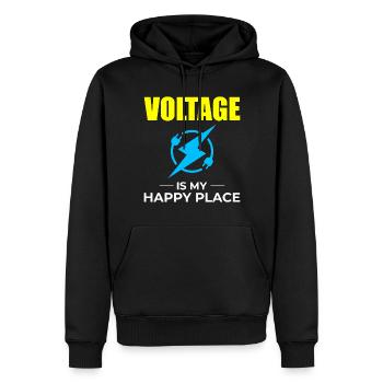 Électricien Humour Technicien électricien Ingénieur - Sweat à capuche Premium bio Homme - noir - Devant - Nico (187cm)