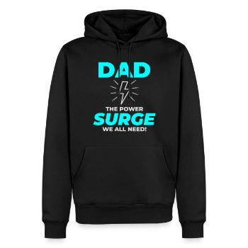 Elektriker-Vater: Der Stromstoß, den wir brauchen - Männer Premium Bio Hoodie - Schwarz - Vorne - Nico (187cm)
