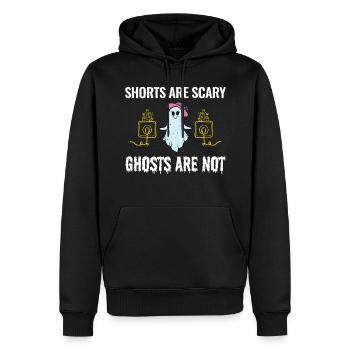 Elektriker Halloween: Shorts sind gruselige Geister - Männer Premium Bio Hoodie - Schwarz - Vorne - Nico (187cm)