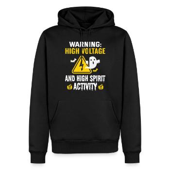 Elektriker Halloween: Hochspannung, hoher Geist - Männer Premium Bio Hoodie - Schwarz - Vorne - Nico (187cm)