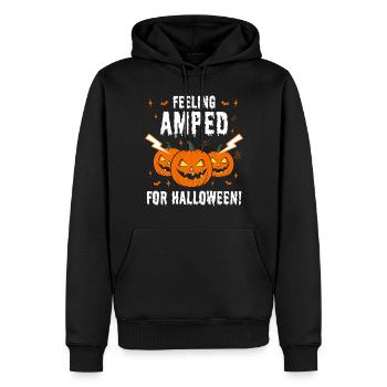 Électricien d’Halloween Amped Citrouille effrayante Humour - Sweat à capuche Premium bio Homme - noir - Devant - Nico (187cm)