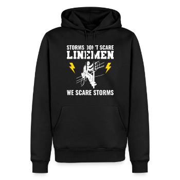 Les monteurs de lignes prennent d’assaut les intrépides réseau électrique Électricité - Sweat à capuche Premium bio Homme - noir - Devant - Nico (187cm)
