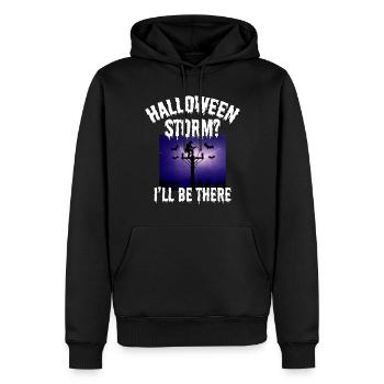 Tempête d’Halloween ? Je serai là – Lineman Halloween - Sweat à capuche Premium bio Homme - noir - Devant - Nico (187cm)