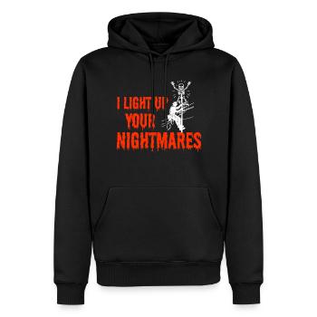 Lineman Halloween Nightmare Spooky Electric Design - Men’s Premium Organic Hoodie - black - Front - Nico (187cm)