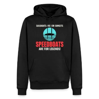 Schnellbootrennen für Bootsfahrer und Nervenkitzel-Suchende - Männer Premium Bio Hoodie - Schwarz - Vorne - Nico (187cm)