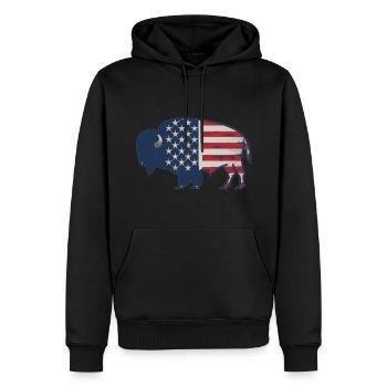 Bison - Sweat à capuche Premium bio Homme - noir - Devant - Nico (187cm)