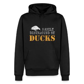 Animaux charlatans canards - Sweat à capuche Premium bio Homme - noir - Devant - Nico (187cm)