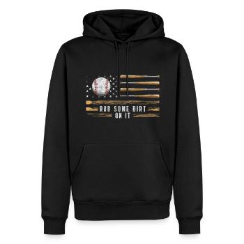 Joueur de baseball vainqueur Équipe États-Unis - Sweat à capuche Premium bio Homme - noir - Devant - Nico (187cm)