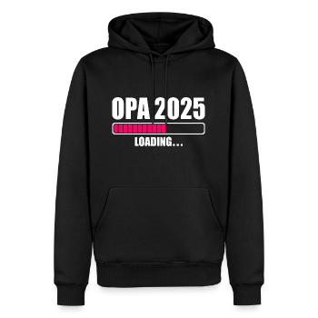 Opa 2025 - Männer Premium Bio Hoodie - Schwarz - Vorne - Nico (187cm)