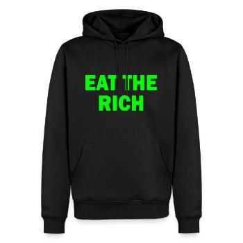 Eat the rich - Männer Premium Bio Hoodie - Schwarz - Vorne - Nico (187cm)