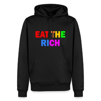 Eat the rich - Ekologisk premiumluvtröja herr - svart - Fram - Nico (187cm)