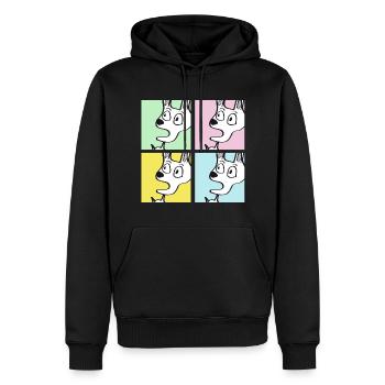 Chien qui rit coloré - Sweat à capuche Premium bio Homme - noir - Devant - Nico (187cm)