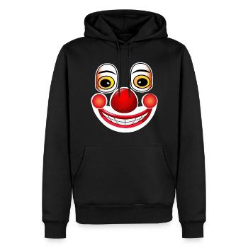 Fasching Kostüm Clown Gesicht Karneval - Männer Premium Bio Hoodie - Schwarz - Vorne - Nico (187cm)