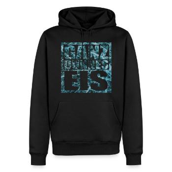 Ganz dünnes Eis Spruch - Männer Premium Bio Hoodie - Schwarz - Vorne - Nico (187cm)