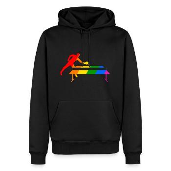 Tennis de table arc-en-ciel - Sweat à capuche Premium bio Homme - noir - Devant - Nico (187cm)