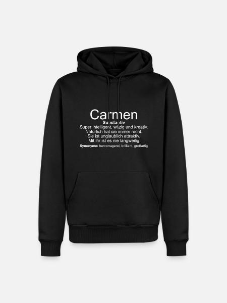 Name Definition Carmen - Men’s Premium Organic Hoodie - black