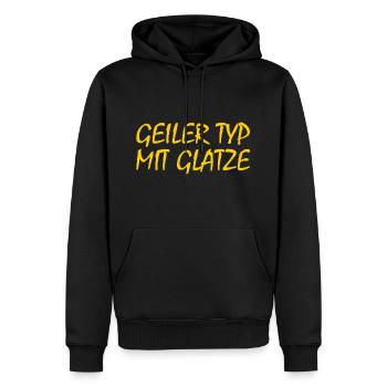 geiler typ mit glatze - Männer Premium Bio Hoodie - Schwarz - Vorne - Nico (187cm)