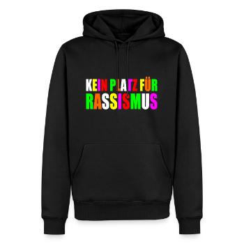 kein platz für Rassismus - Männer Premium Bio Hoodie - Schwarz - Vorne - Nico (187cm)