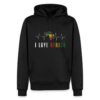 Conservation de la nature en Afrique - Sweat à capuche Premium bio Homme - noir - Devant - Nico (187cm)