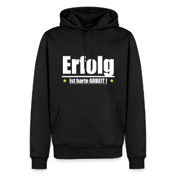 Erfolg ist harte Arbeit - Männer Premium Bio Hoodie - Schwarz - Vorne - Nico (187cm)