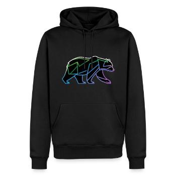 Bär Polygon - Männer Premium Bio Hoodie - Schwarz - Vorne - Nico (187cm)