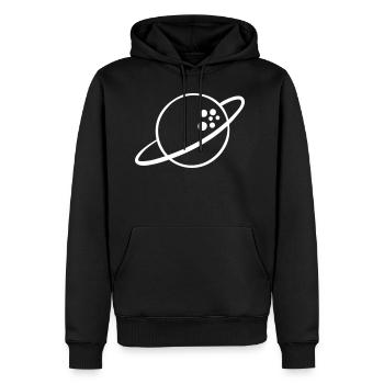 Planète Saturne - Sweat à capuche Premium bio Homme - noir - Devant - Nico (187cm)