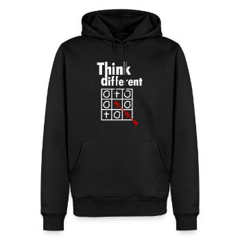 Pensez différent B - Sweat à capuche Premium bio Homme - noir - Devant - Nico (187cm)