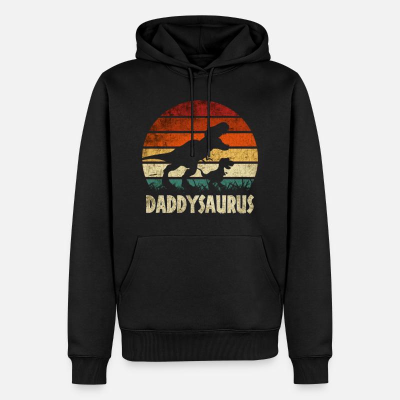 DADDYSAURUS - Sweat à capuche Premium bio Homme - noir
