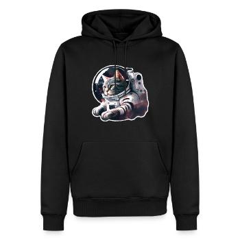 Katze im Weltall süßes Kätzchen Astronaut - Männer Premium Bio Hoodie - Schwarz - Vorne - Nico (187cm)
