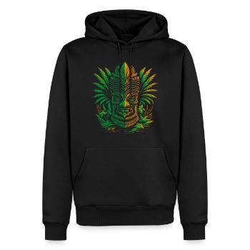Tiki Mask Hawaii | Aloha Vibes - Sweat à capuche Premium bio Homme - noir - Devant - Nico (187cm)