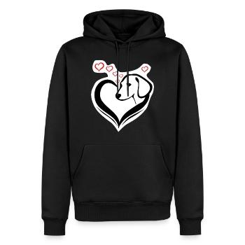 Sehr Süßes Hundeherz für Hundeliebhaber Liebling - Männer Premium Bio Hoodie - Schwarz - Vorne - Nico (187cm)