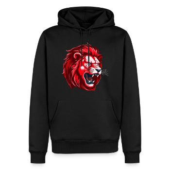 Tête de Lion Rouge - Sweat à capuche Premium bio Homme - noir - Devant - Nico (187cm)