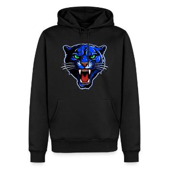 Tête de panthère Bleu - Sweat à capuche Premium bio Homme - noir - Devant - Nico (187cm)