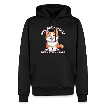 80 Prozent Baumwolle 20 Prozent Katzenhaare - Männer Premium Bio Hoodie - Schwarz - Vorne - Nico (187cm)