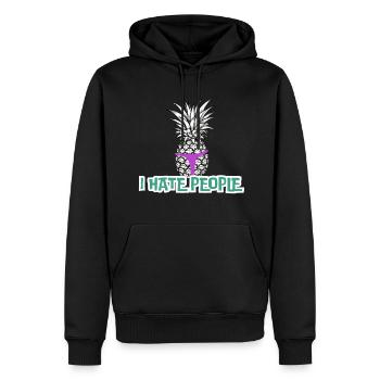 I hate People Ananas im Tanga | Party - Männer Premium Bio Hoodie - Schwarz - Vorne - Nico (187cm)