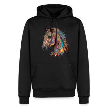 coloré Cheval Tête de Cheval Nuestern Tête de Cheval - Sweat à capuche Premium bio Homme - noir - Devant - Nico (187cm)