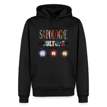 Colours Sapology Culture Sapper Global - Men’s Premium Organic Hoodie - black - Front - Nico (187cm)