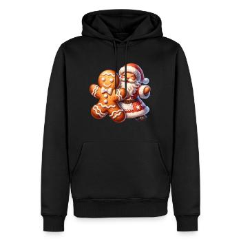 Lebkuchen tanzt Weihnachtsmann Weihnachten - Männer Premium Bio Hoodie - Schwarz - Vorne - Nico (187cm)