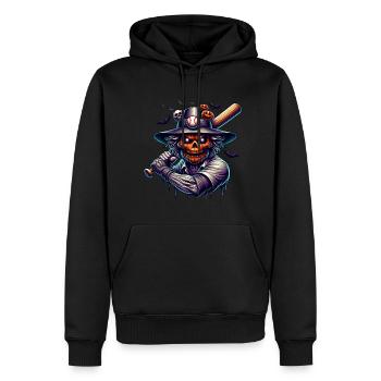 Halloween Baseballspieler Kostüm Kuerbis - Männer Premium Bio Hoodie - Schwarz - Vorne - Nico (187cm)