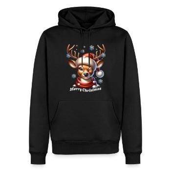 Merry Christmas Reindeer Geschenkidee - Rentier - Männer Premium Bio Hoodie - Schwarz - Vorne - Nico (187cm)
