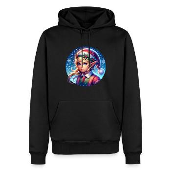Christmas Elf - Men’s Premium Organic Hoodie - black - Front - Nico (187cm)