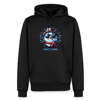 Snowman - Men’s Premium Organic Hoodie - black - Front - Nico (187cm)