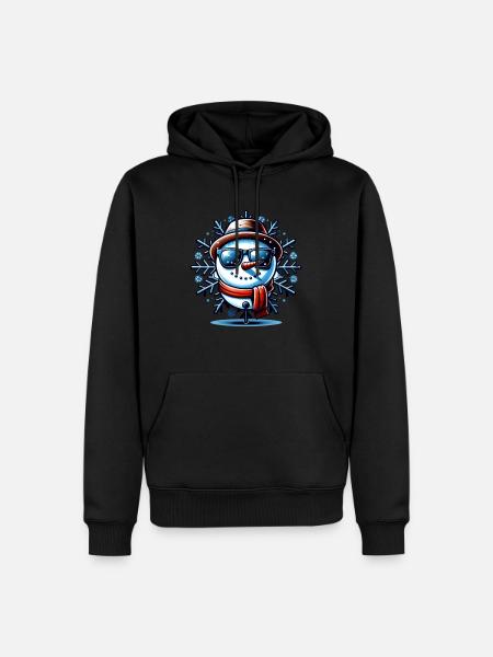 Schneemann - Männer Premium Bio Hoodie - Schwarz