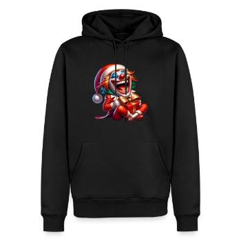 Noël Clown Noël - Sweat à capuche Premium bio Homme - noir - Devant - Nico (187cm)